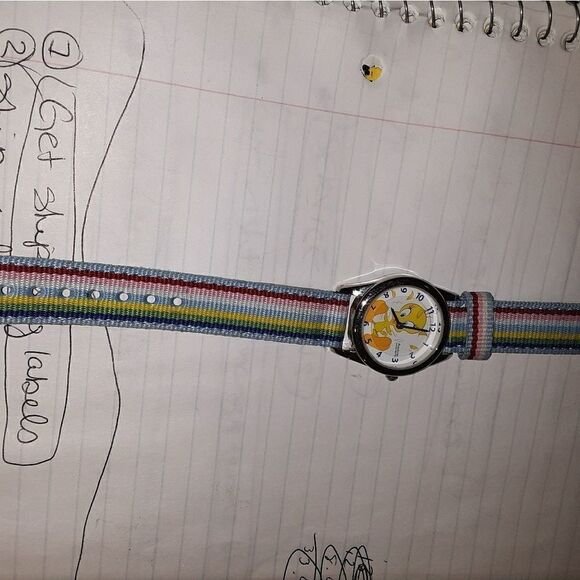 Armitron tweety bird watch w striped band - Picture 2 of 6